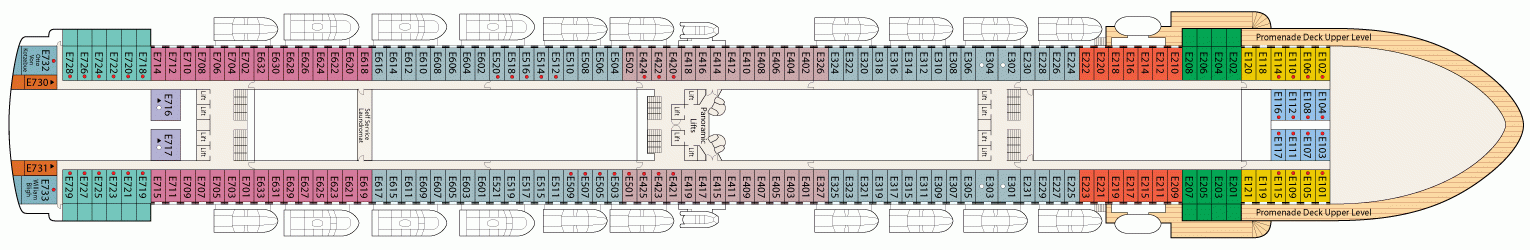 Планы палуб Grand Princess: Палуба 8