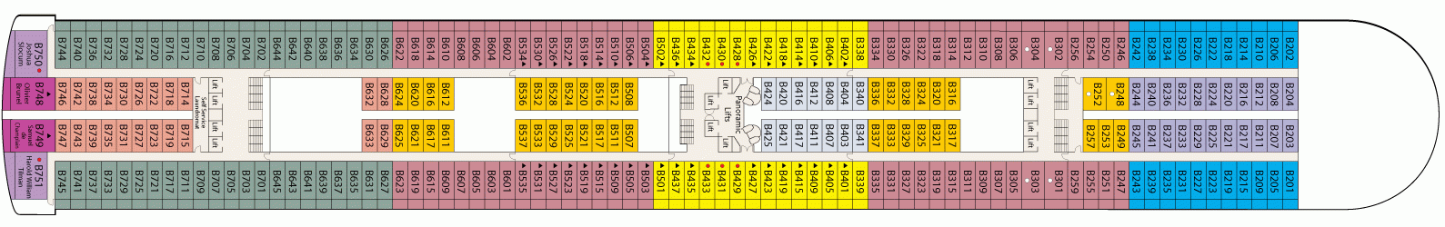 Планы палуб Grand Princess: Палуба 11