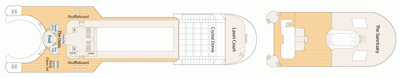 Планы палуб Star Princess: Палуба 16