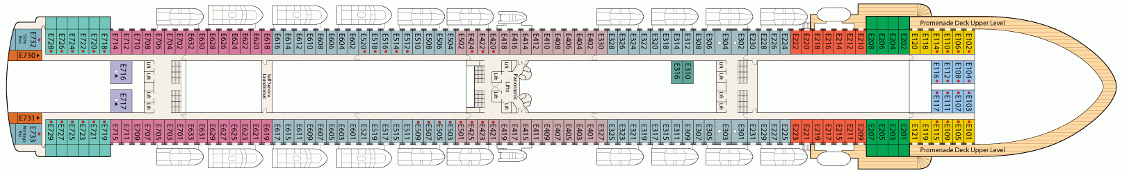 Планы палуб Star Princess: Палуба 8