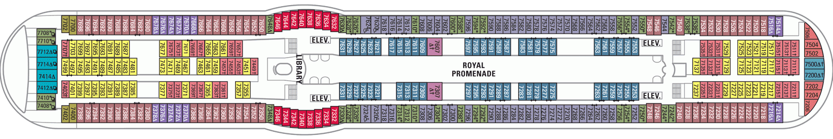 Планы палуб Independence of the Seas: Палуба 7