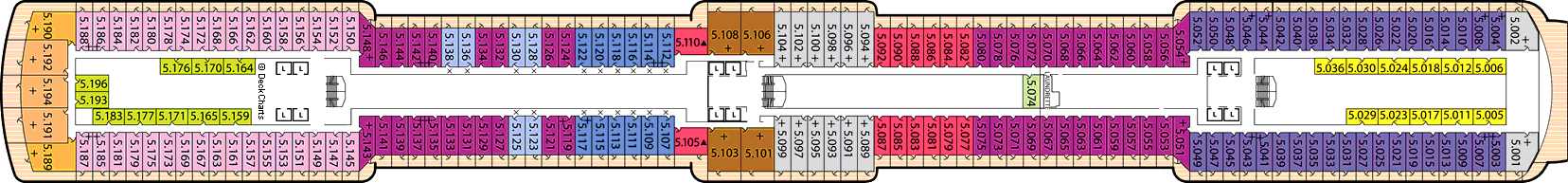Планы палуб Queen Victoria: Палуба 5