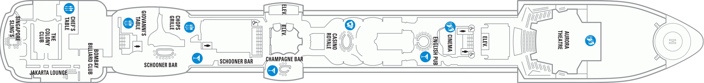 Планы палуб Radiance Of The Seas: Палуба 6