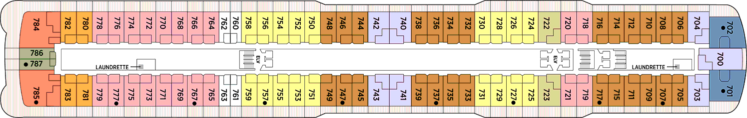 Планы палуб Seven Seas Explorer: Палуба 7