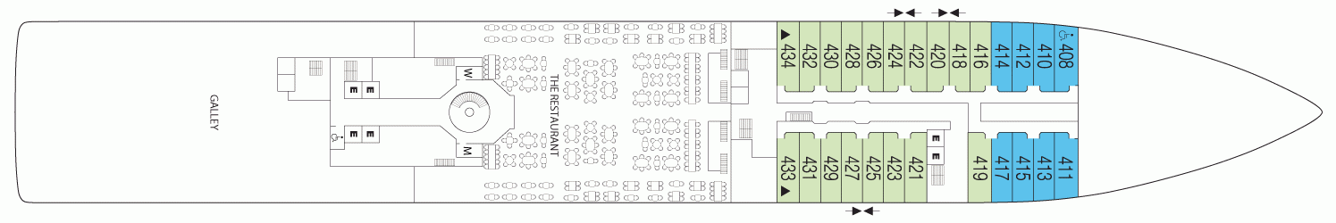 Планы палуб Seabourn Odyssey: Палуба 4