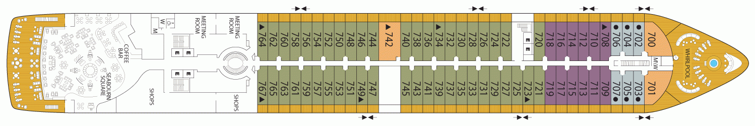 Планы палуб Seabourn Encore: Палуба 7