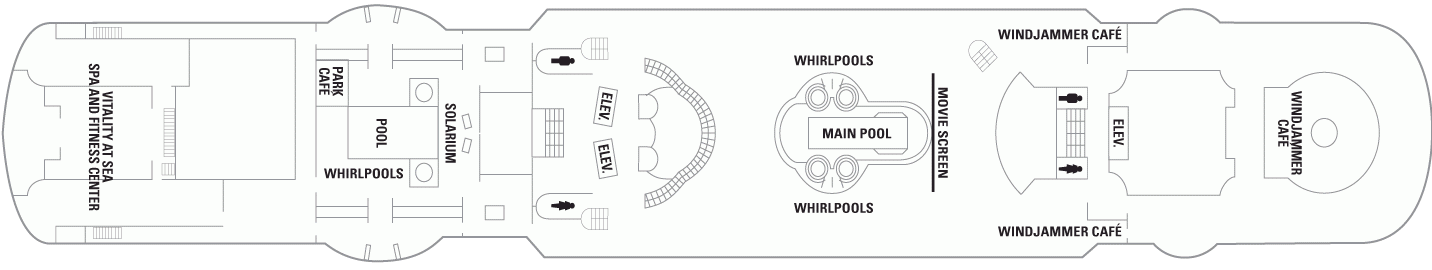 Планы палуб Vision Of The Seas: Палуба 9