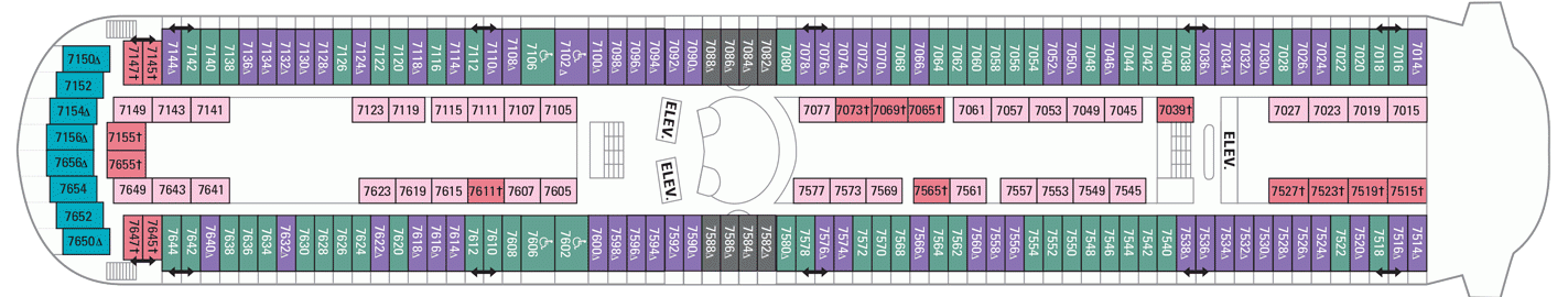 Планы палуб Grandeur Of The Seas: Палуба 7