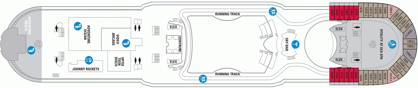 Планы палуб Adventure Of The Seas: Палуба 12