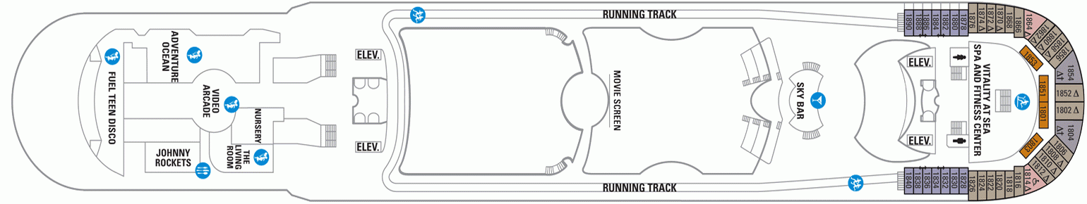 Планы палуб Freedom Of The Seas: Палуба 12