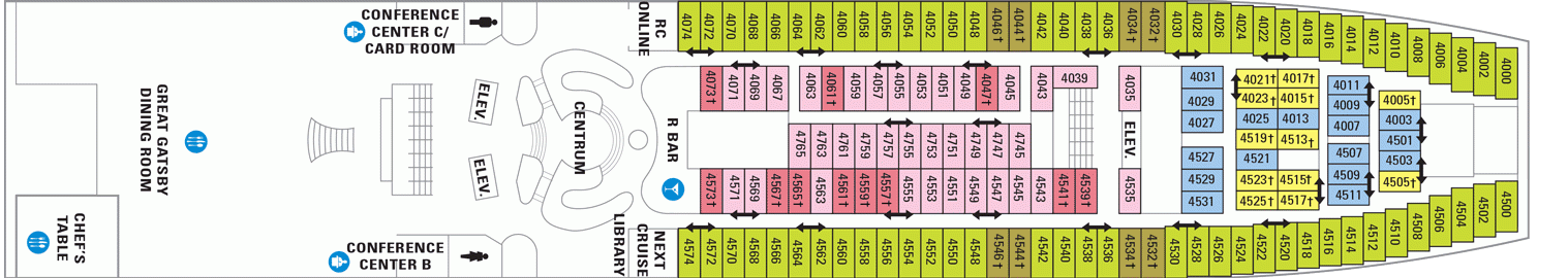 Планы палуб Grandeur Of The Seas: Палуба 4