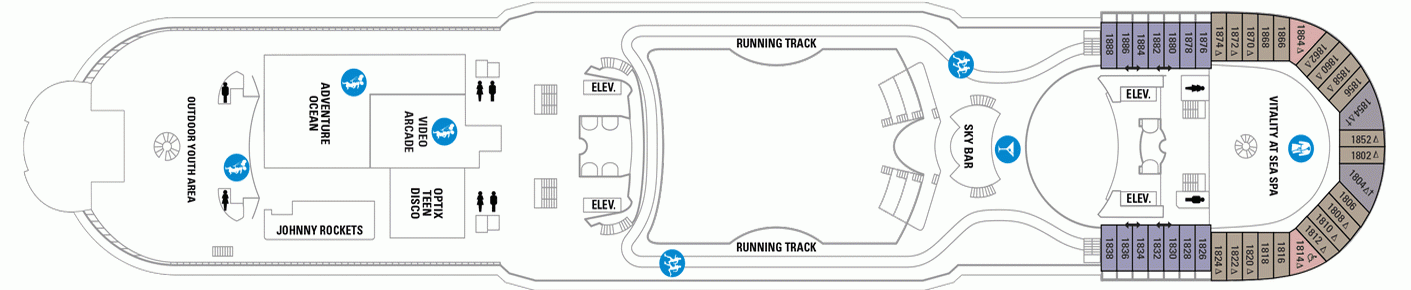 Планы палуб Voyager Of The Seas: Палуба 12