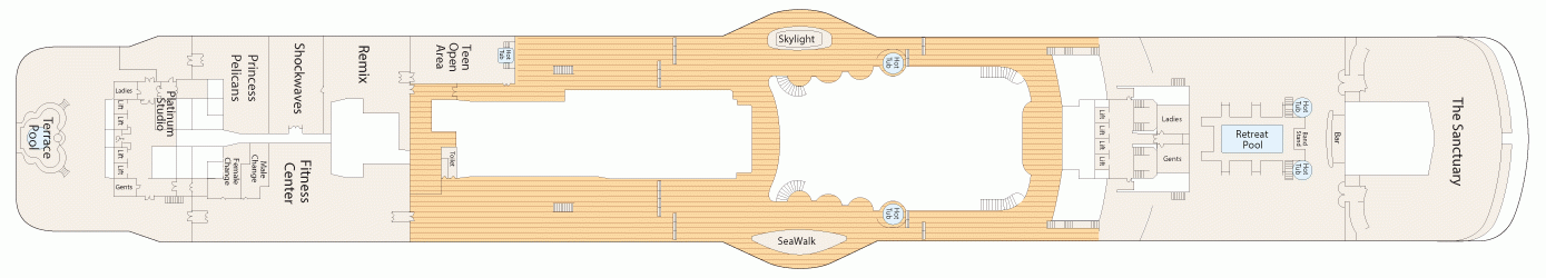 Планы палуб Regal Princess: Палуба 17 - Sun