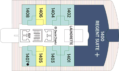 Планы палуб Seven Seas Explorer: Палуба 14