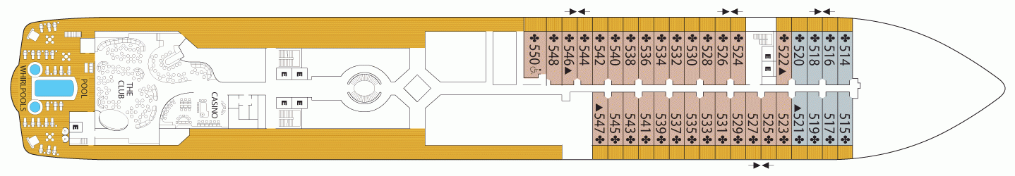 Планы палуб Seabourn Encore: Палуба 5