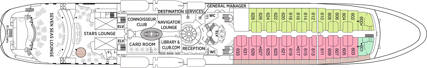 Планы палуб Seven Seas Navigator: Палуба 6