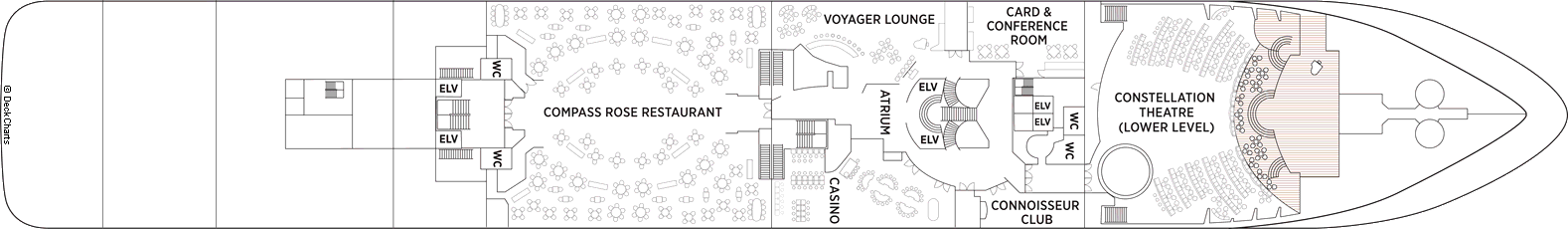 Планы палуб Seven Seas Voyager: Палуба 4