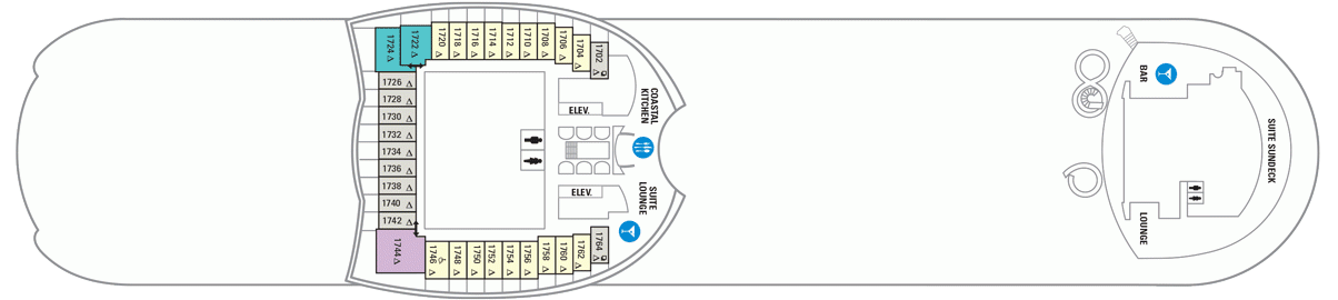 Планы палуб Harmony Of The Seas: Палуба 17