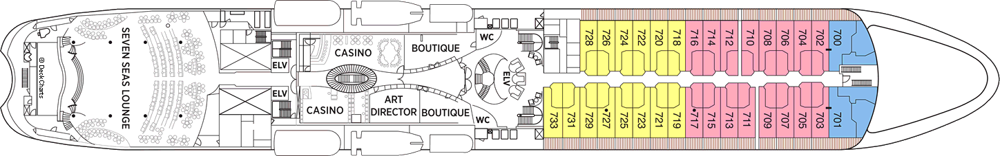 Планы палуб Seven Seas Navigator: Палуба 7