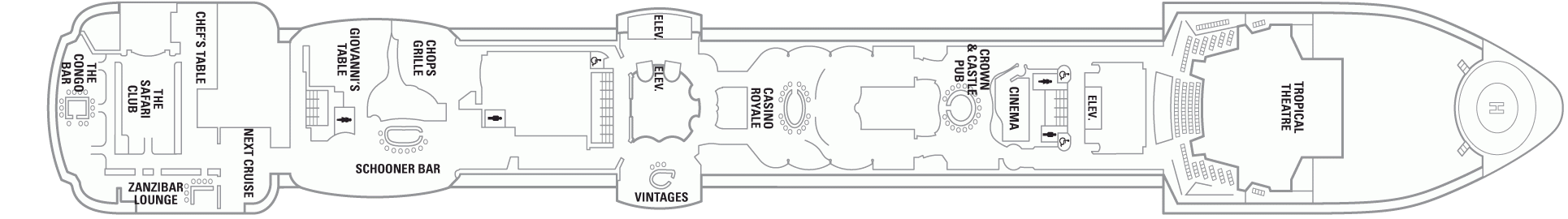 Планы палуб Serenade Of The Seas: Палуба 6