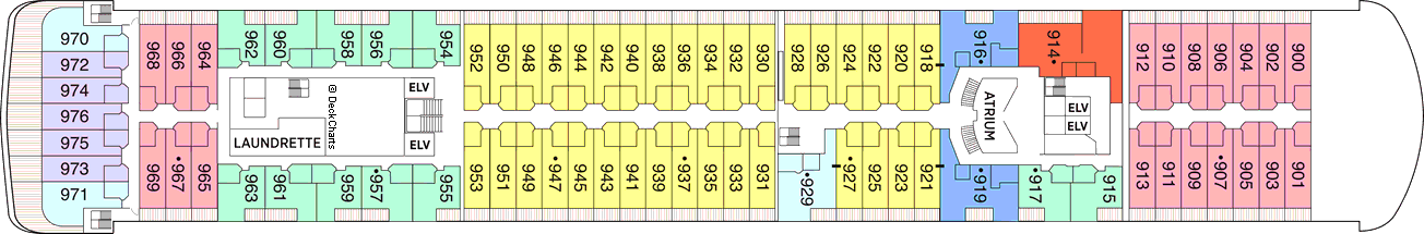Планы палуб Seven Seas Voyager: Палуба 9