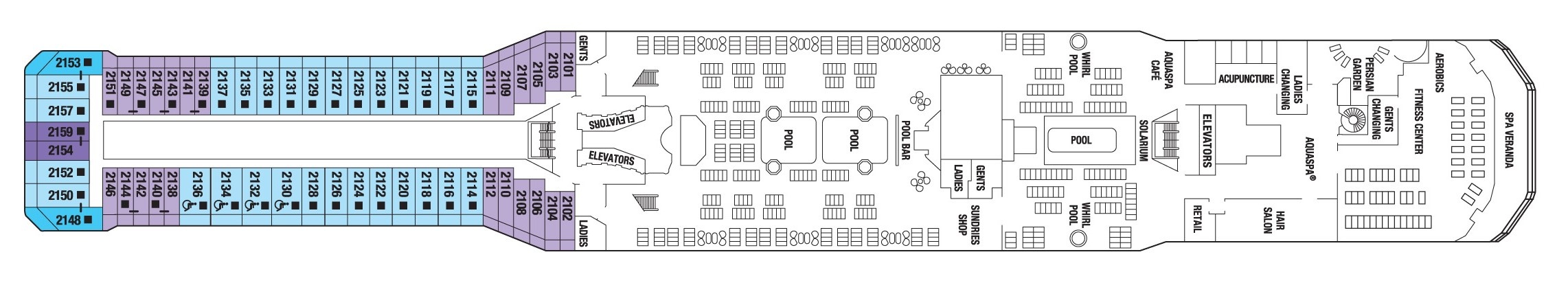 Планы палуб Celebrity Silhouette: Палуба 12