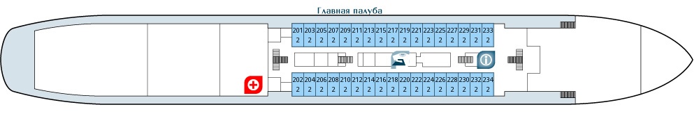 Планы палуб Княжна  Анастасия: Главная палуба