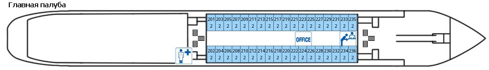 Планы палуб Андрей Рублев: Главная палуба
