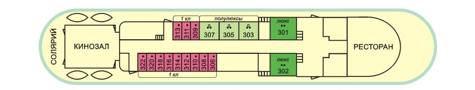 Планы палуб Октябрьская Революция: Шлюпочная палуба