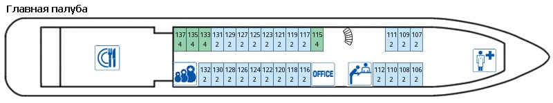 Планы палуб Сергей Есенин: Главная палуба