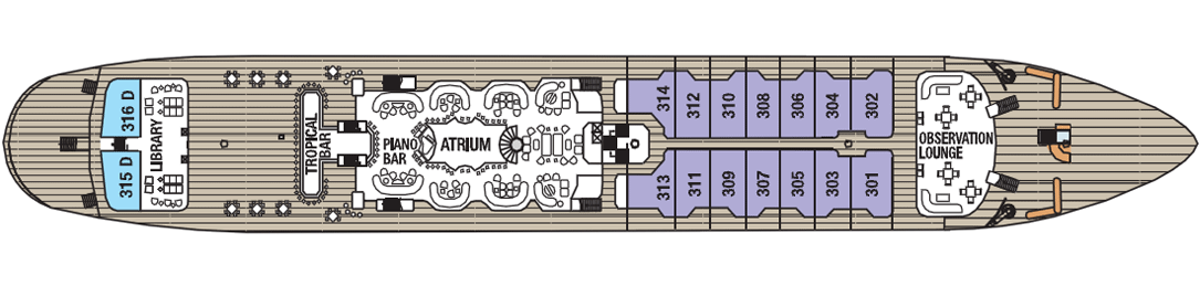 Планы палуб Royal Clipper: Палуба Main