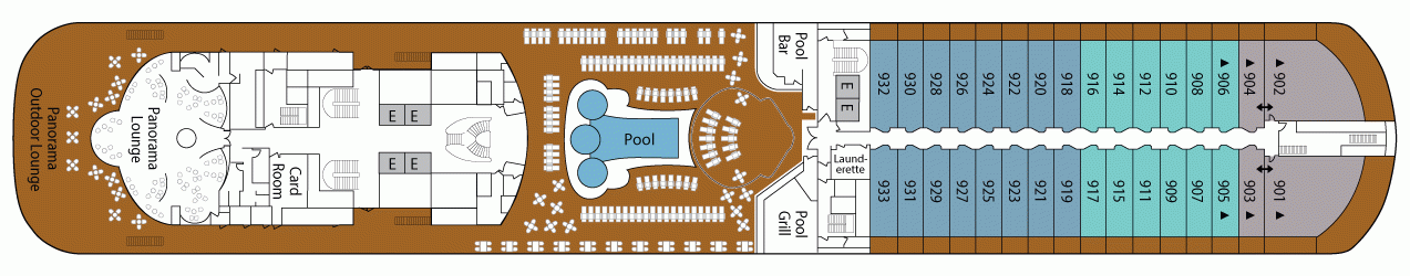 Планы палуб Silver Spirit: Палуба 9