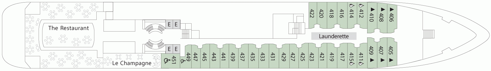 Планы палуб Silver Cloud Expedition: Палуба 4