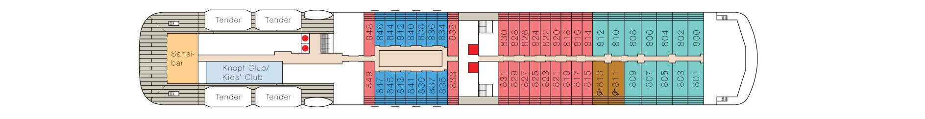 Планы палуб ms Europa 2: Палуба 8