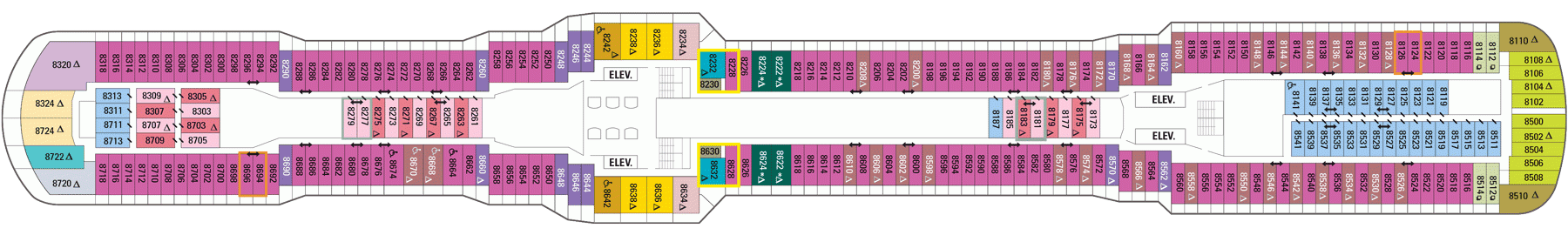 Планы палуб Quantum Of The Seas: Палуба 8