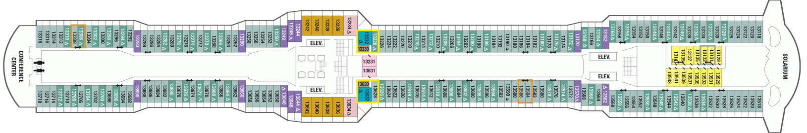 Планы палуб Quantum Of The Seas: Палуба 13