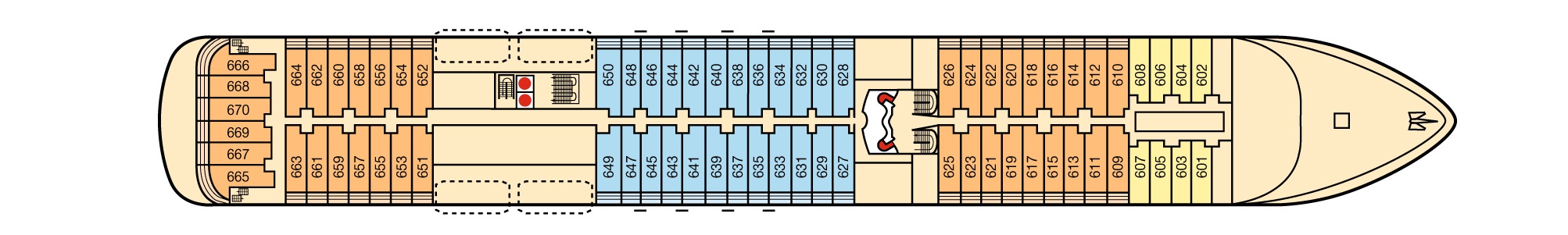 Планы палуб ms Europa: Палуба 6 Atlantic