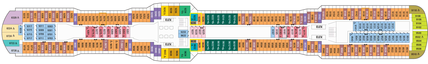 Планы палуб Quantum Of The Seas: Палуба 9