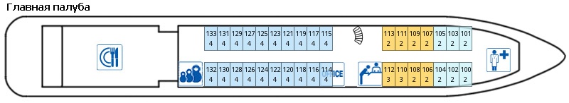 Планы палуб Демьян Бедный: Главная палуба