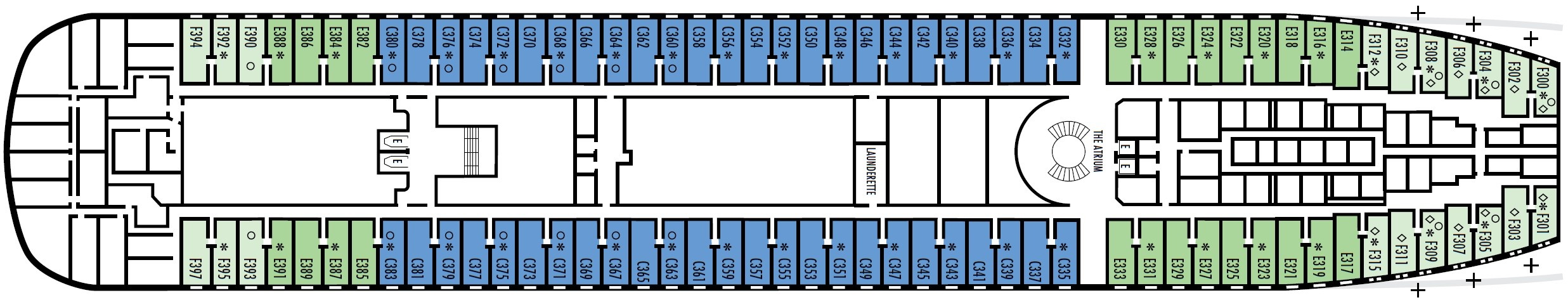 Планы палуб Prinsendam: Палуба 6 Main