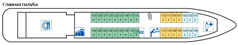 Планы палуб Михаил Светлов: Главная палуба