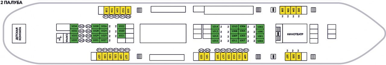 Планы палуб Князь Владимир: 2 Палуба