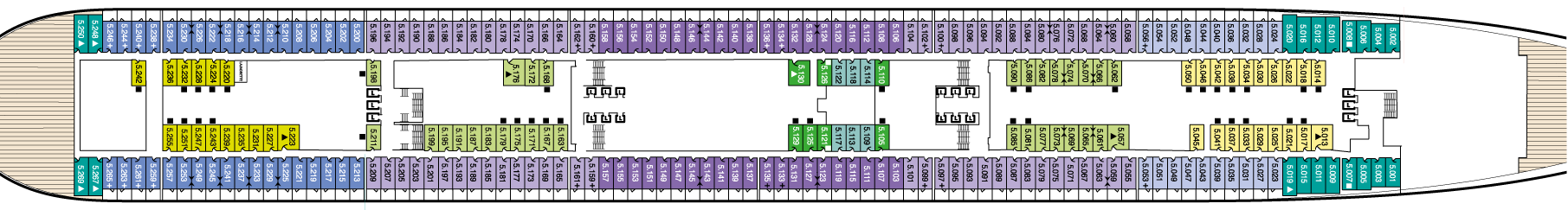 Планы палуб Queen Mary 2: Палуба 5