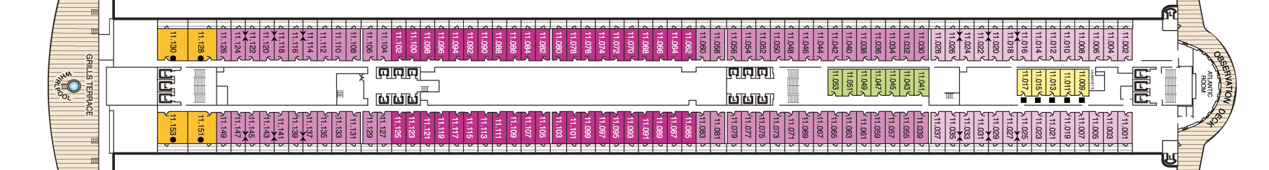 Планы палуб Queen Mary 2: Палуба 11