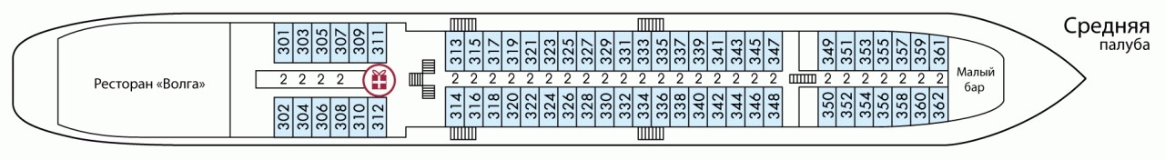 Планы палуб Леонид Соболев: Средняя палуба