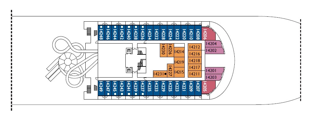 Планы палуб Costa Venezia: Палуба 14
