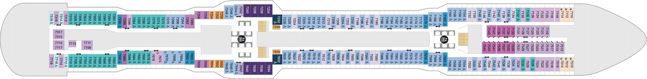 Планы палуб Spectrum of the Seas: Палуба 7
