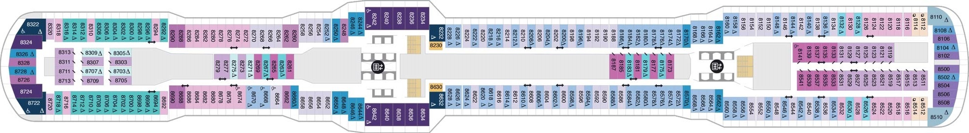 Планы палуб Spectrum of the Seas: Палуба 8