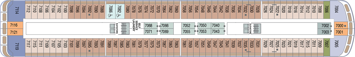 Планы палуб Azamara Pursuit: Палуба 7