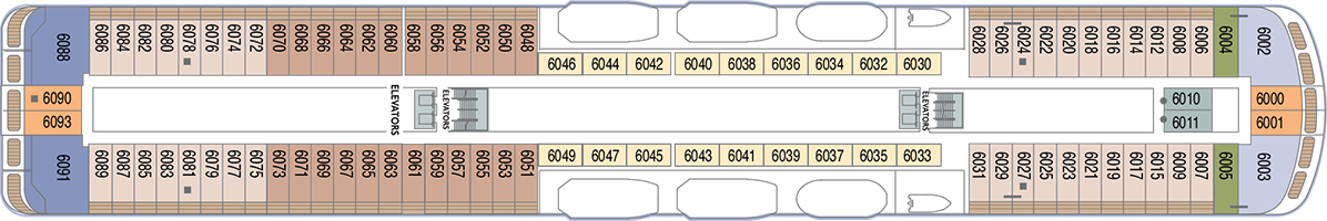 Планы палуб Azamara Pursuit: Палуба 6